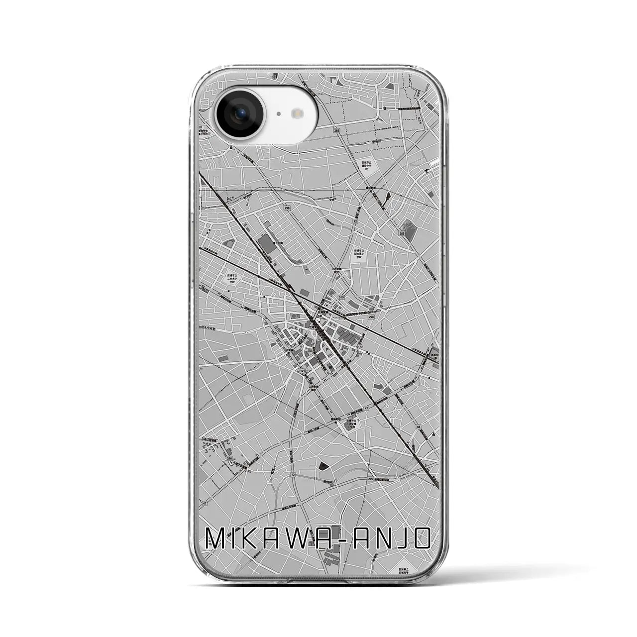 【三河安城(愛知県)】地図柄iPhoneケース(クリアタイプ)