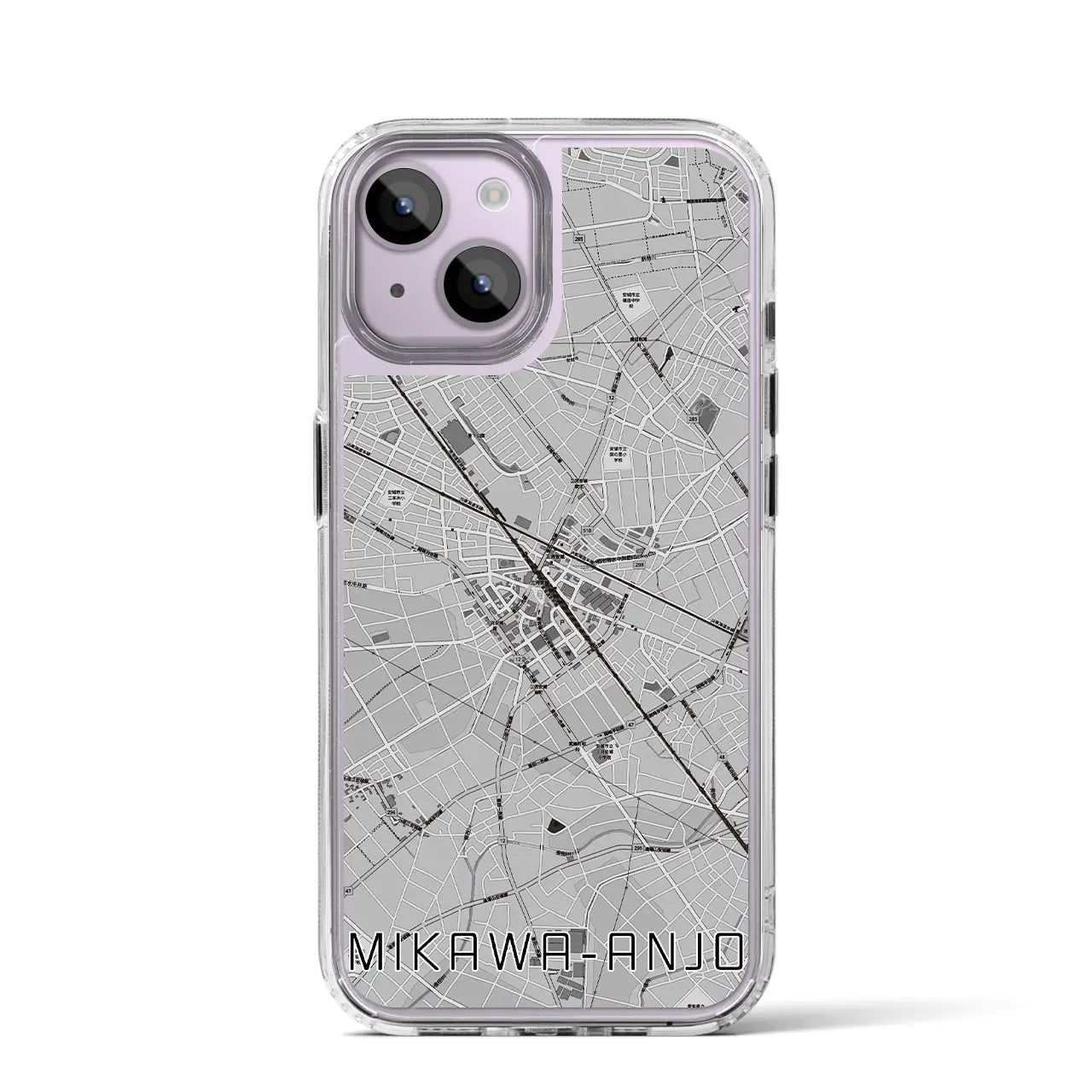 【三河安城(愛知県)】地図柄iPhoneケース(MagSafeタイプ)