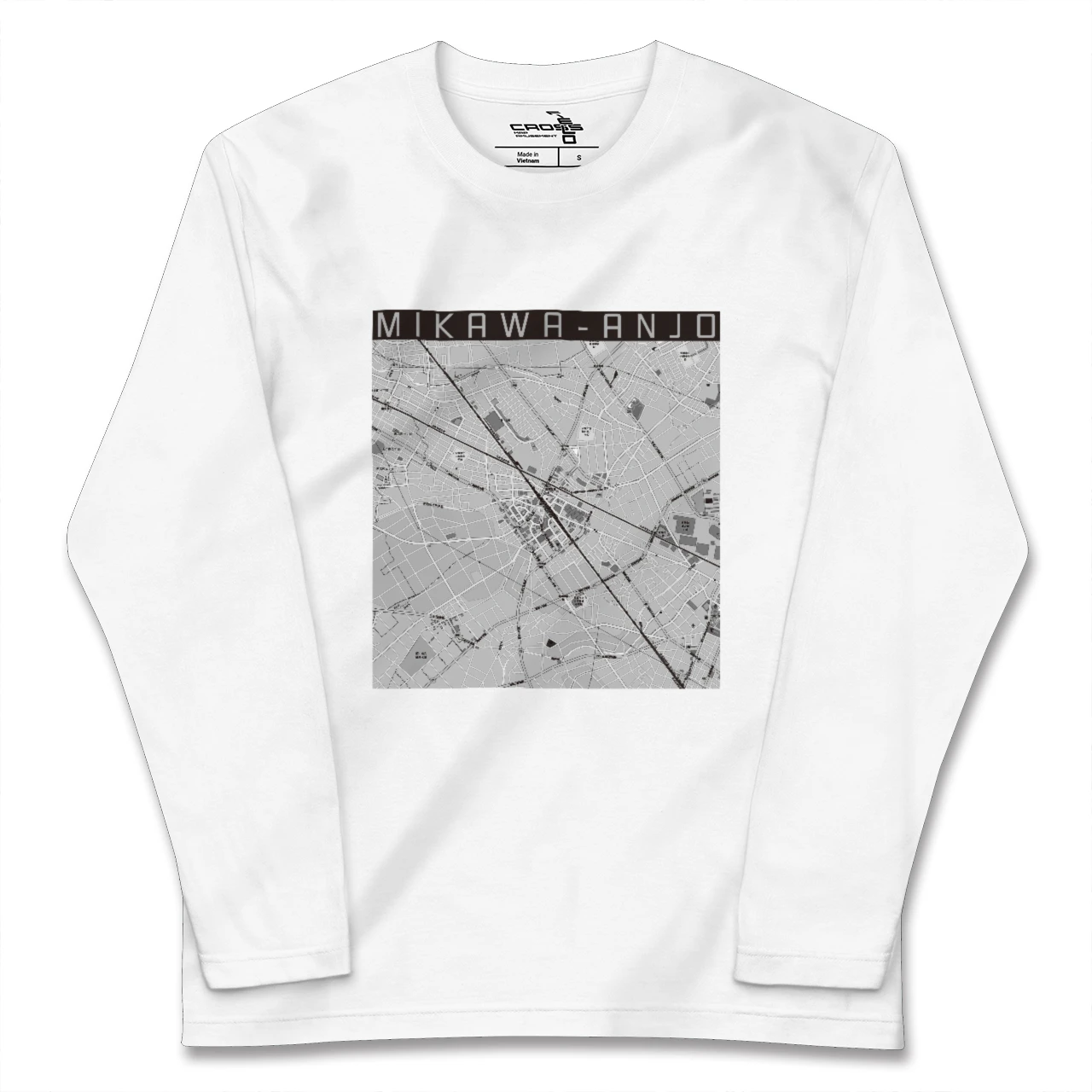 【三河安城(愛知県)】地図柄ロングスリーブTシャツ