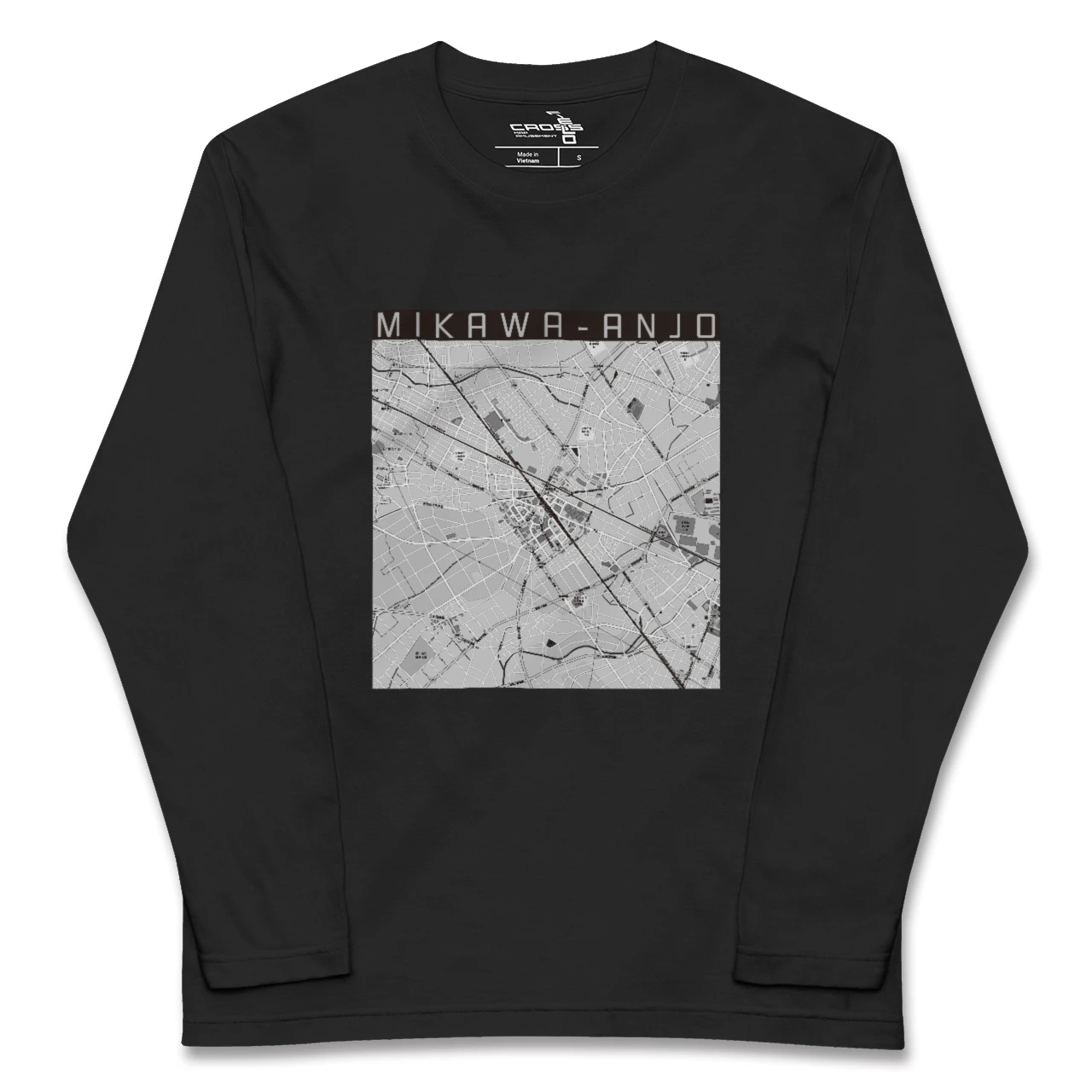 【三河安城(愛知県)】地図柄ロングスリーブTシャツ