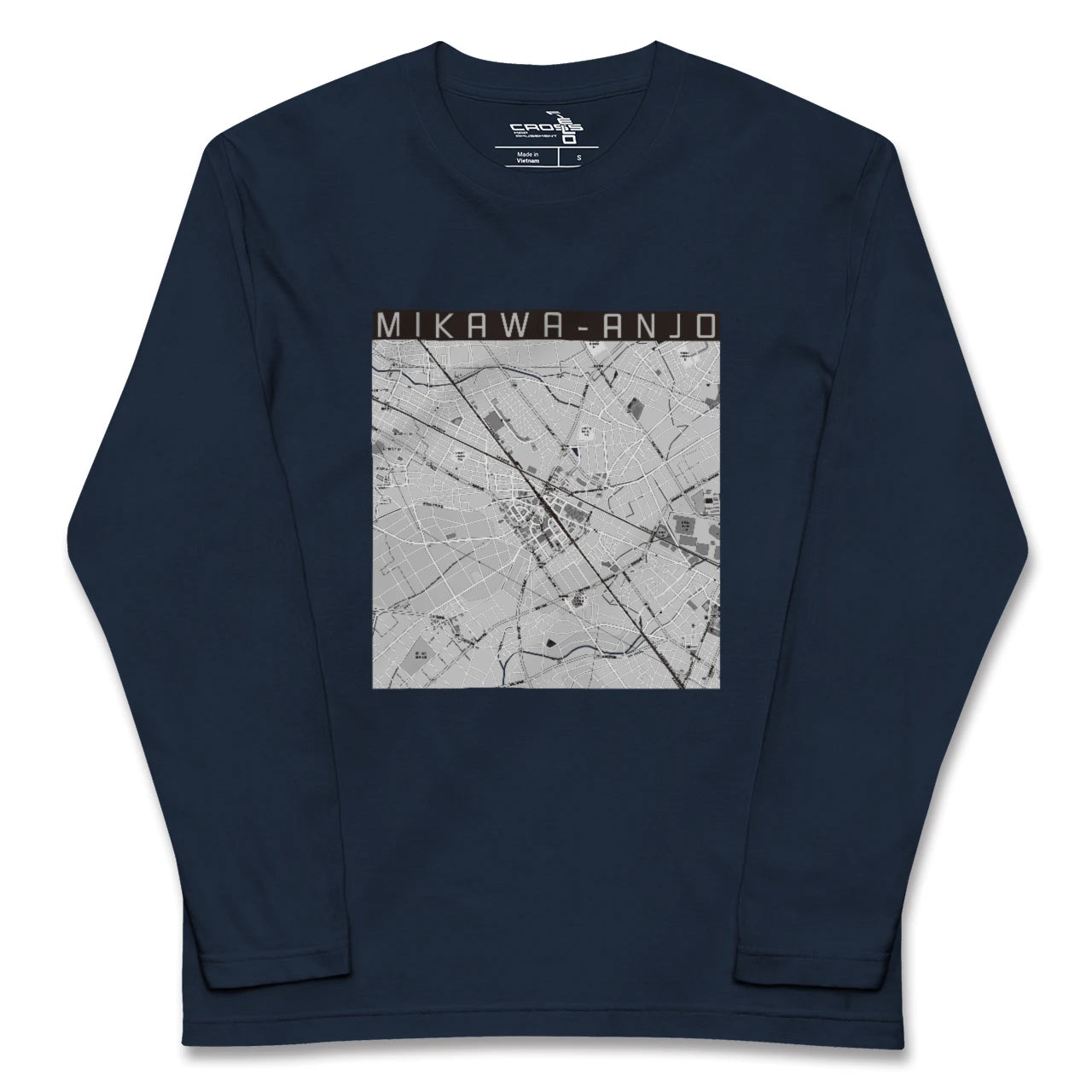 【三河安城(愛知県)】地図柄ロングスリーブTシャツ