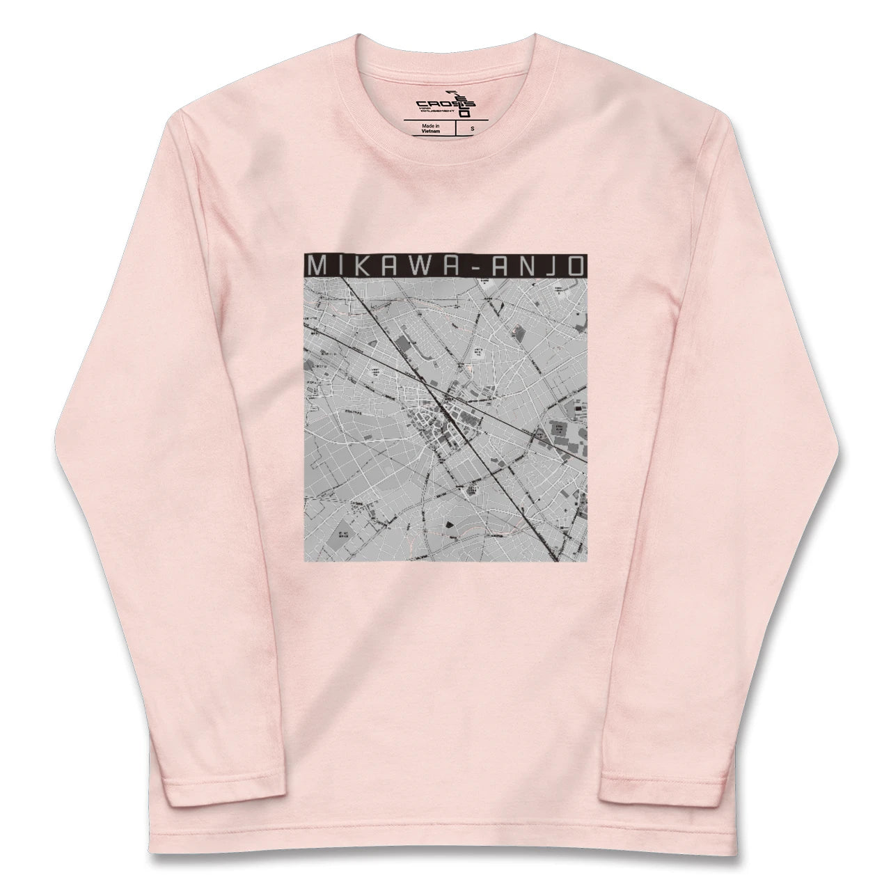 【三河安城(愛知県)】地図柄ロングスリーブTシャツ