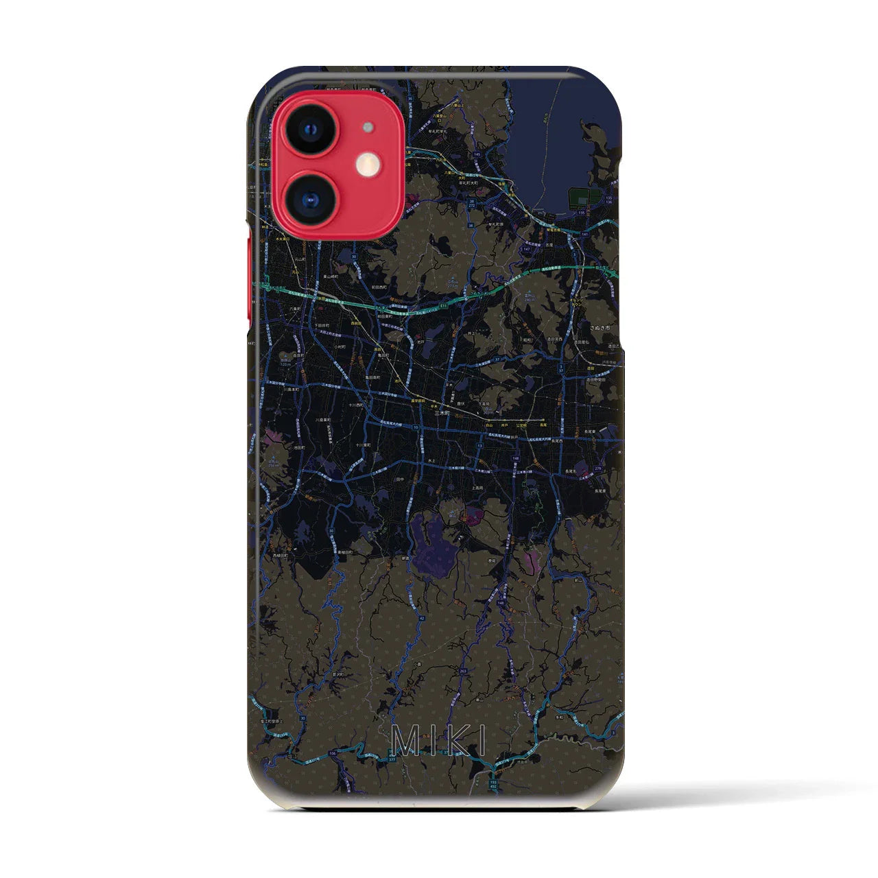 【三木(香川県)】地図柄iPhoneケース(バックカバータイプ)