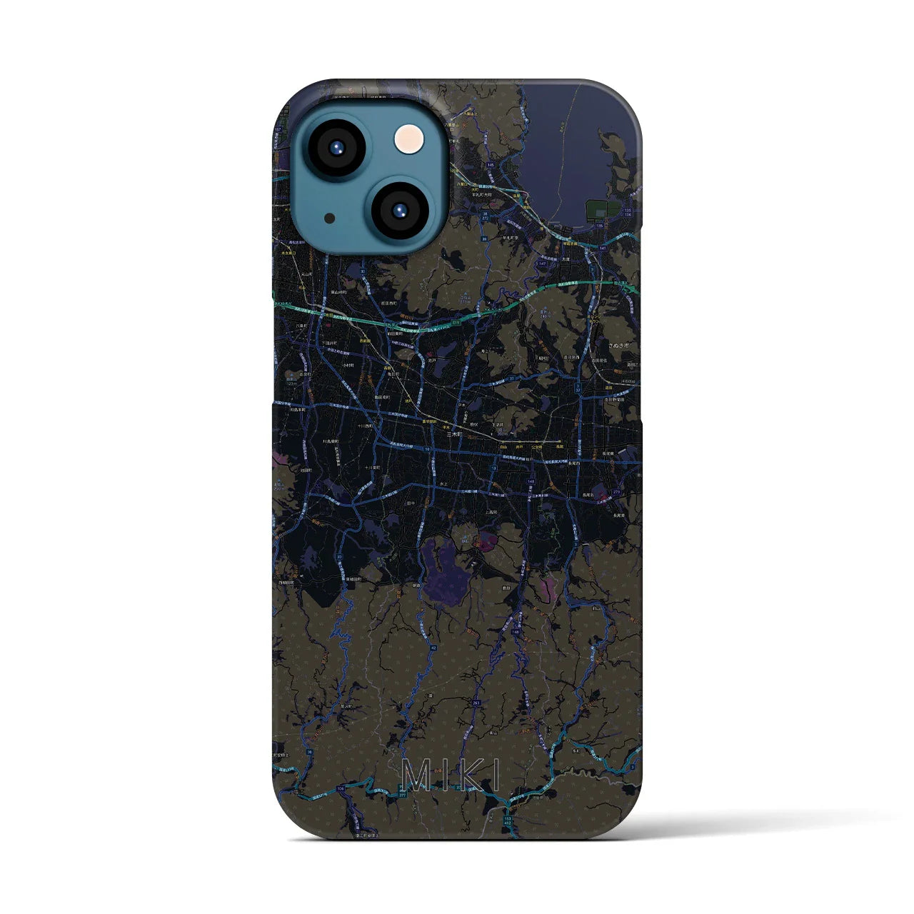 【三木(香川県)】地図柄iPhoneケース(バックカバータイプ)
