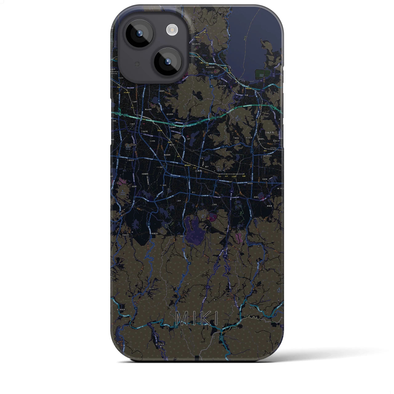 【三木(香川県)】地図柄iPhoneケース(バックカバータイプ)