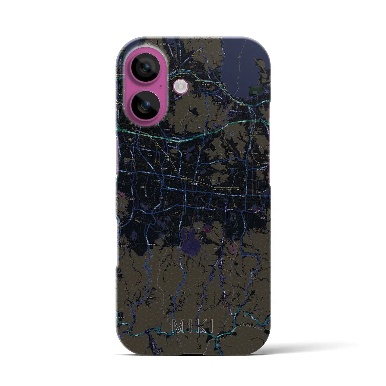 【三木(香川県)】地図柄iPhoneケース(バックカバータイプ)