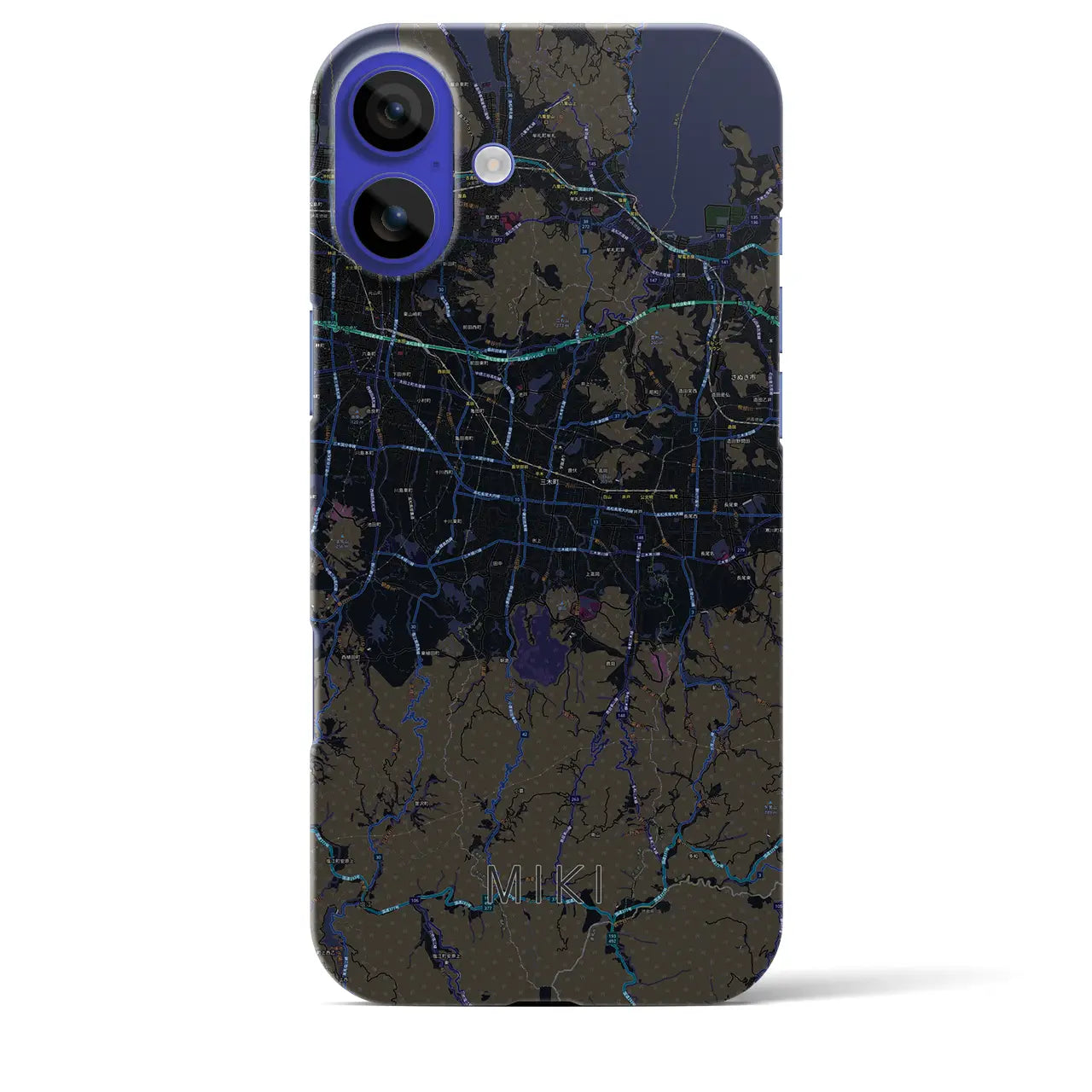 【三木(香川県)】地図柄iPhoneケース(バックカバータイプ)