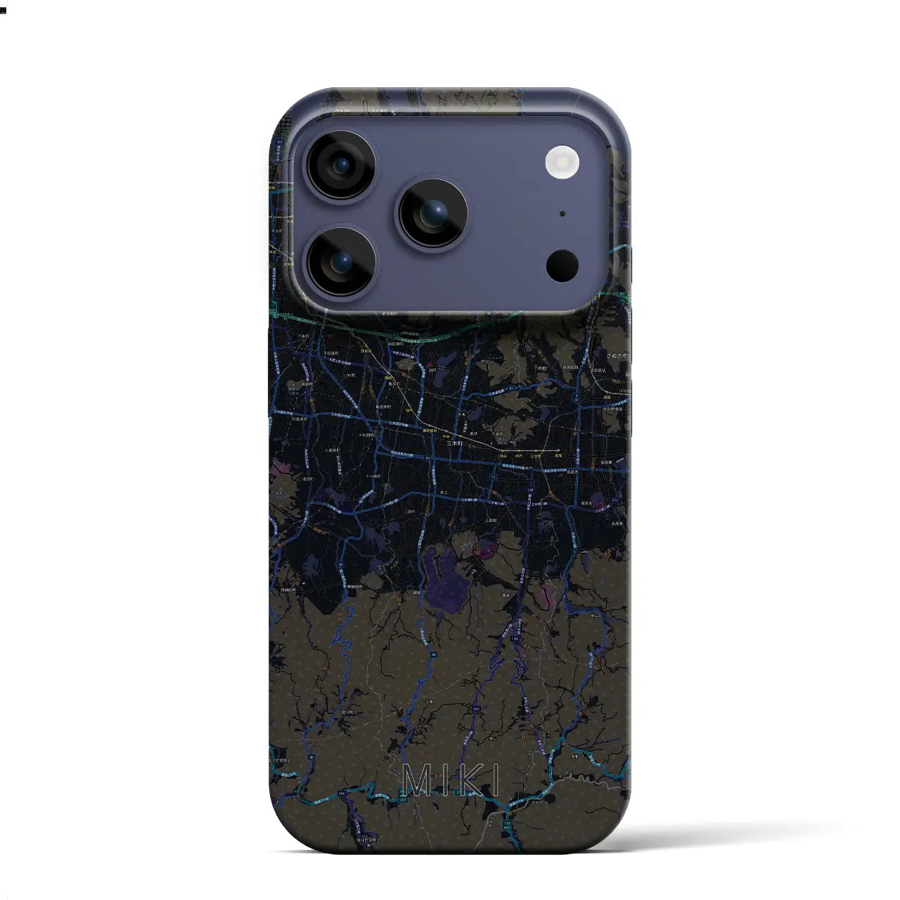 【三木(香川県)】地図柄iPhoneケース(バックカバータイプ)