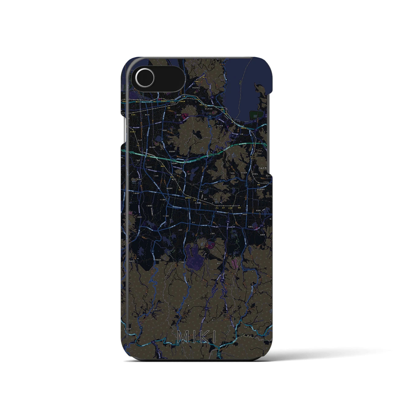 【三木(香川県)】地図柄iPhoneケース(バックカバータイプ)