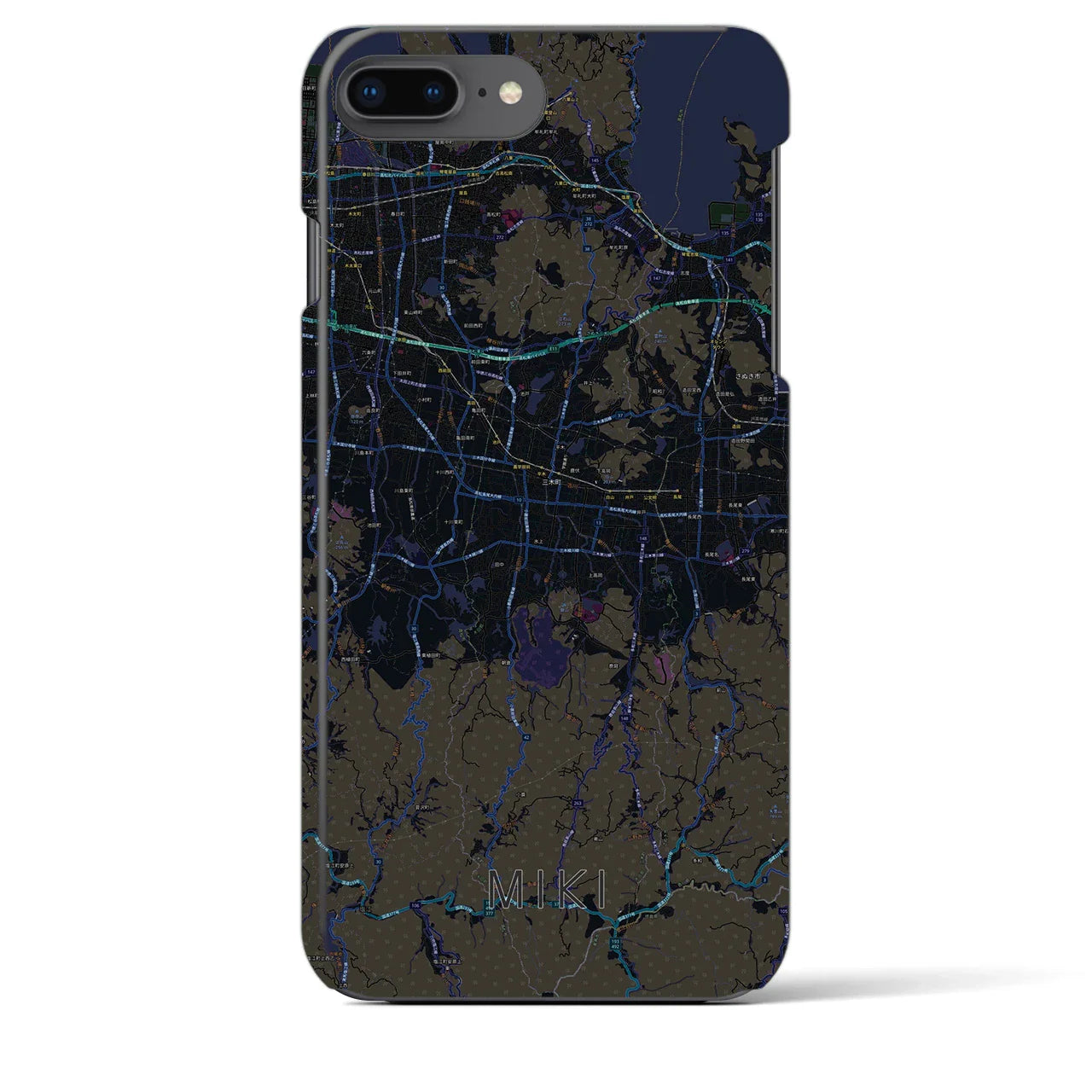 【三木(香川県)】地図柄iPhoneケース(バックカバータイプ)