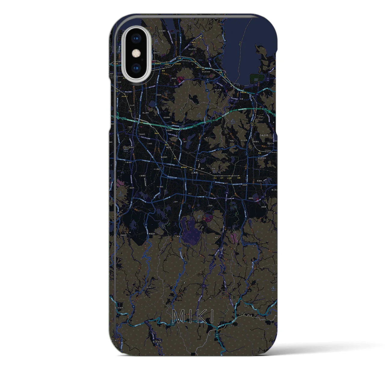 【三木(香川県)】地図柄iPhoneケース(バックカバータイプ)