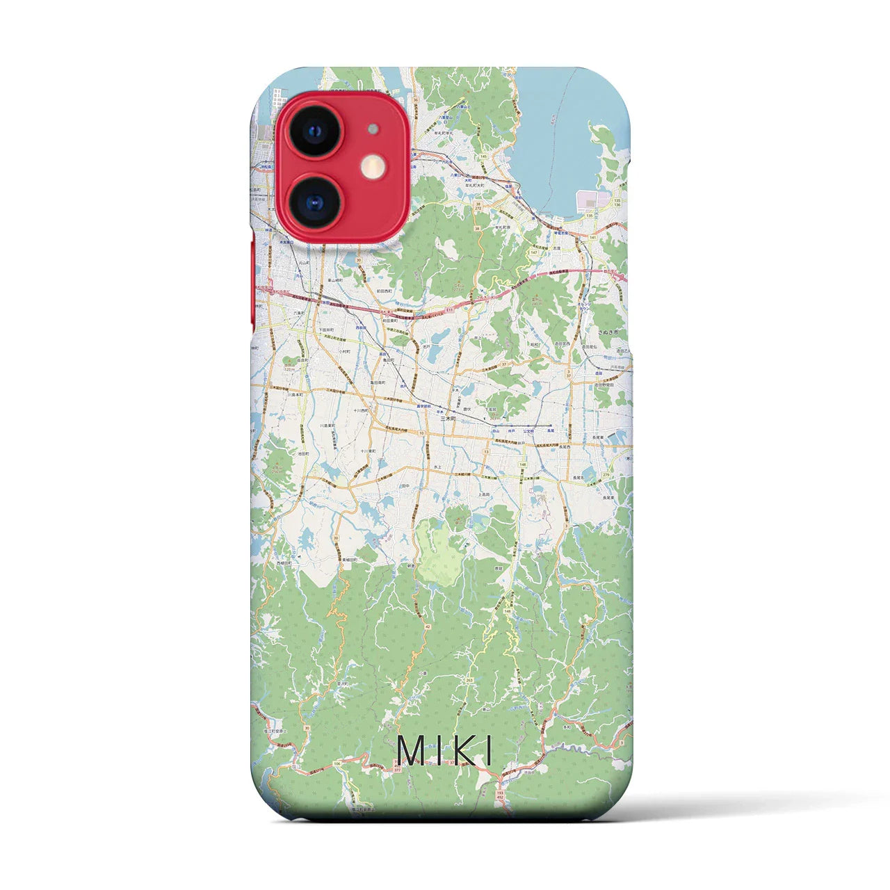 【三木(香川県)】地図柄iPhoneケース(バックカバータイプ)