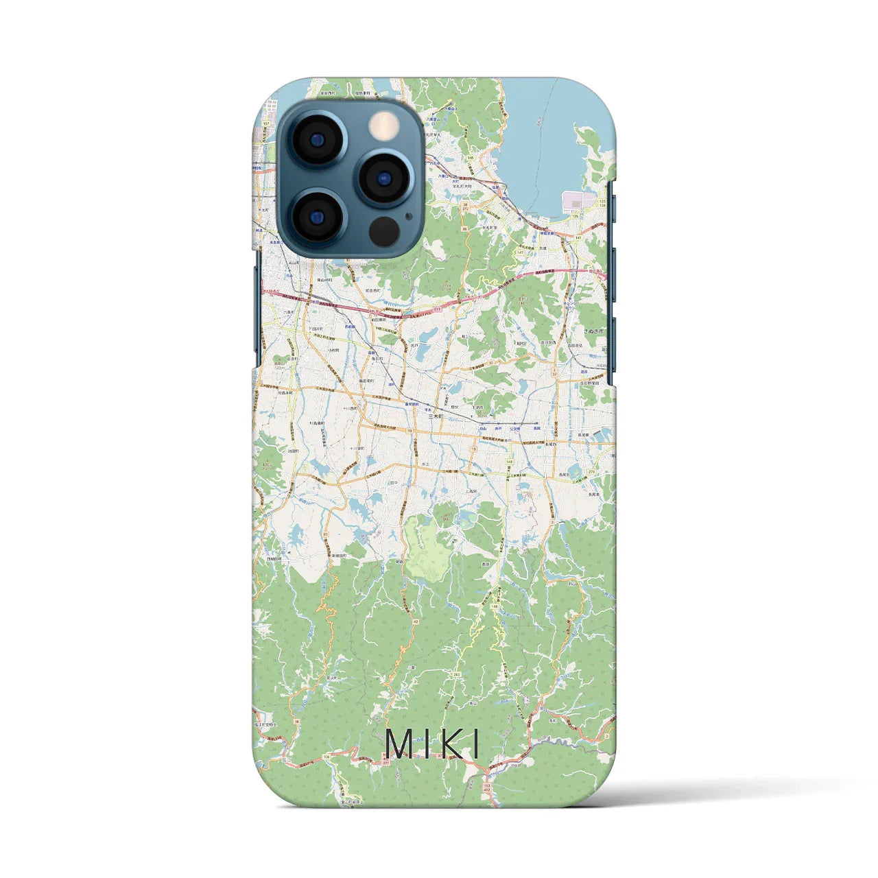 【三木(香川県)】地図柄iPhoneケース(バックカバータイプ)