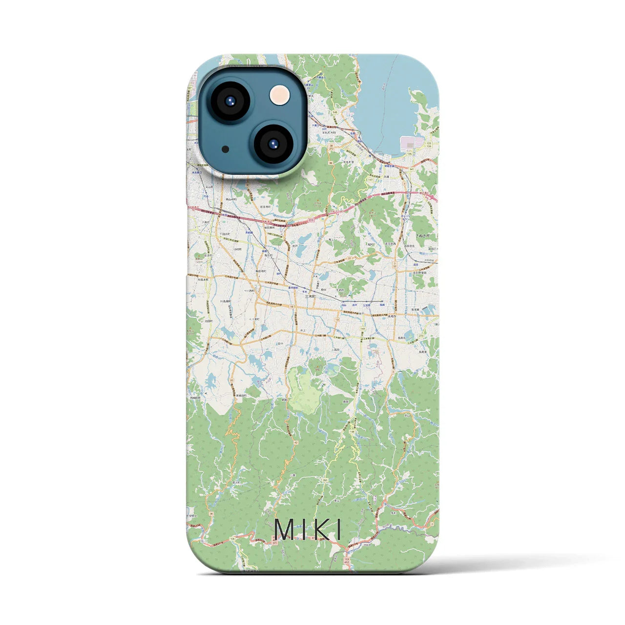 【三木(香川県)】地図柄iPhoneケース(バックカバータイプ)