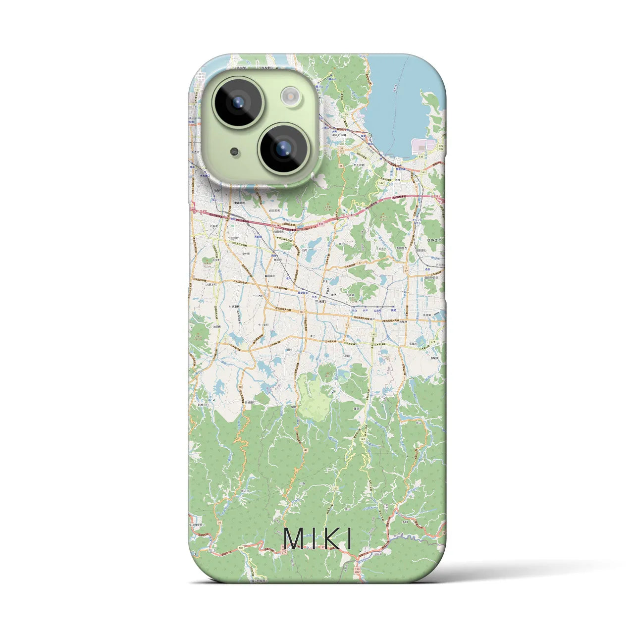 【三木(香川県)】地図柄iPhoneケース(バックカバータイプ)