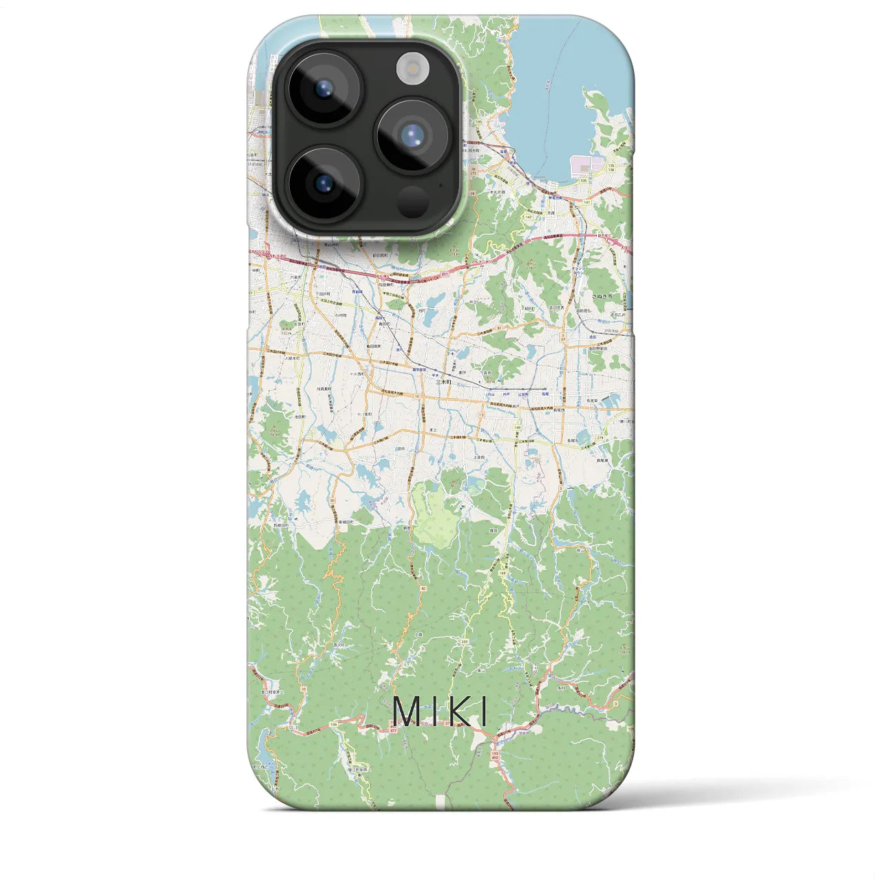 【三木(香川県)】地図柄iPhoneケース(バックカバータイプ)