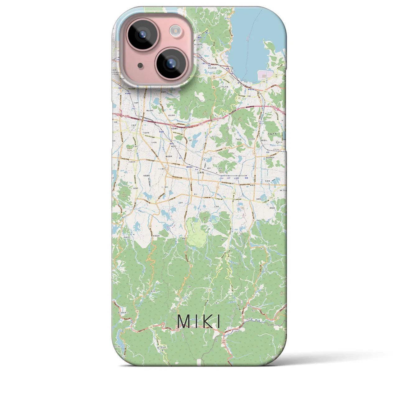 【三木(香川県)】地図柄iPhoneケース(バックカバータイプ)
