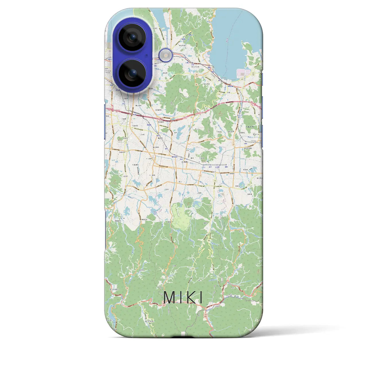 【三木(香川県)】地図柄iPhoneケース(バックカバータイプ)ナチュラル・iPhone 16 Pro Max 用