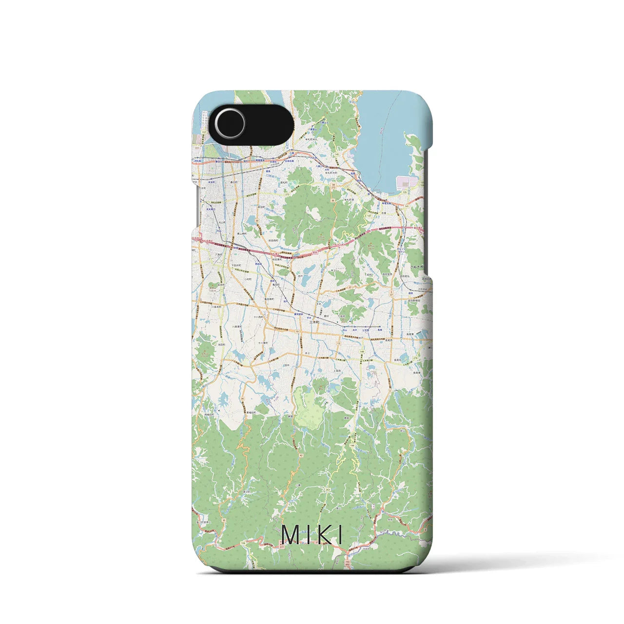 【三木(香川県)】地図柄iPhoneケース(バックカバータイプ)