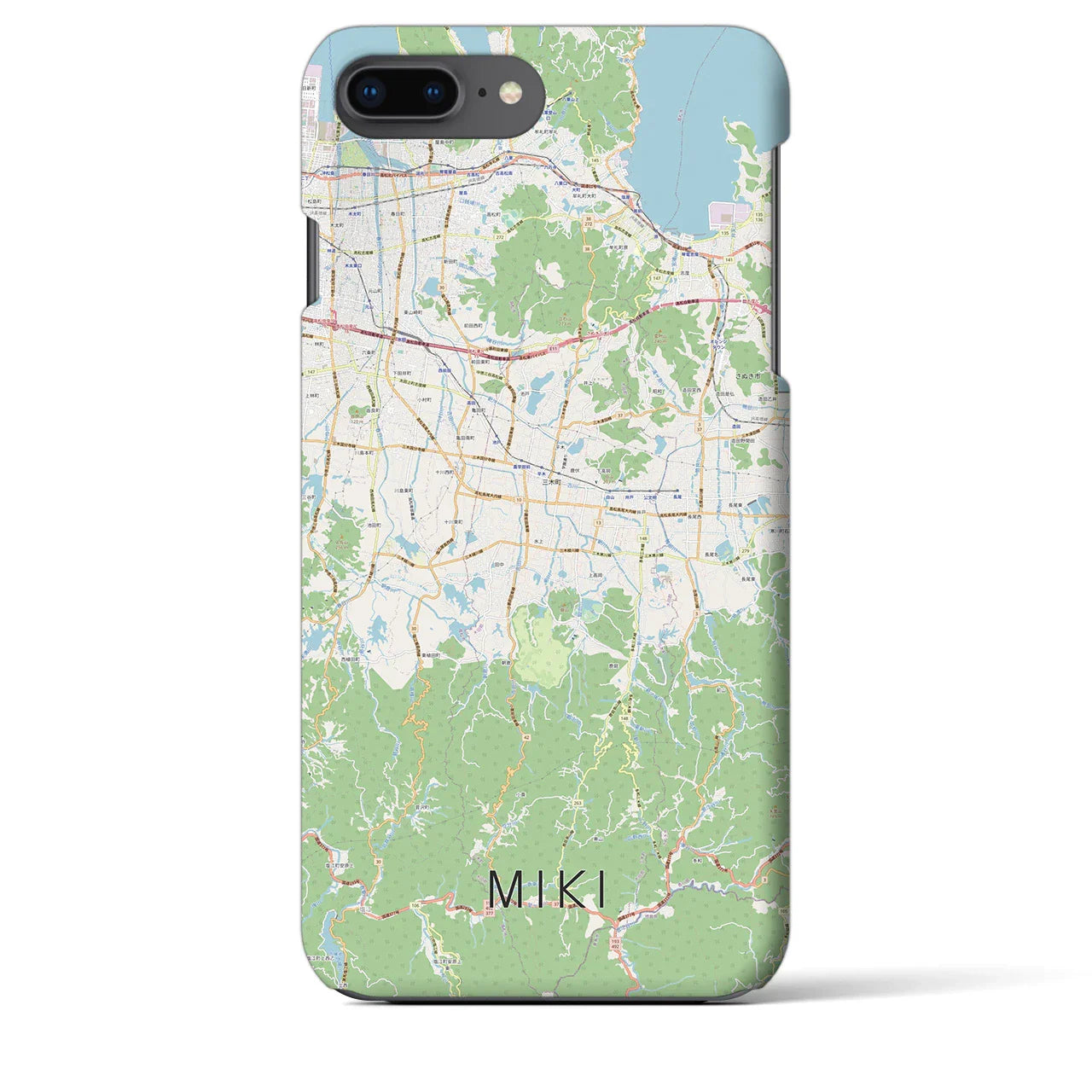 【三木(香川県)】地図柄iPhoneケース(バックカバータイプ)