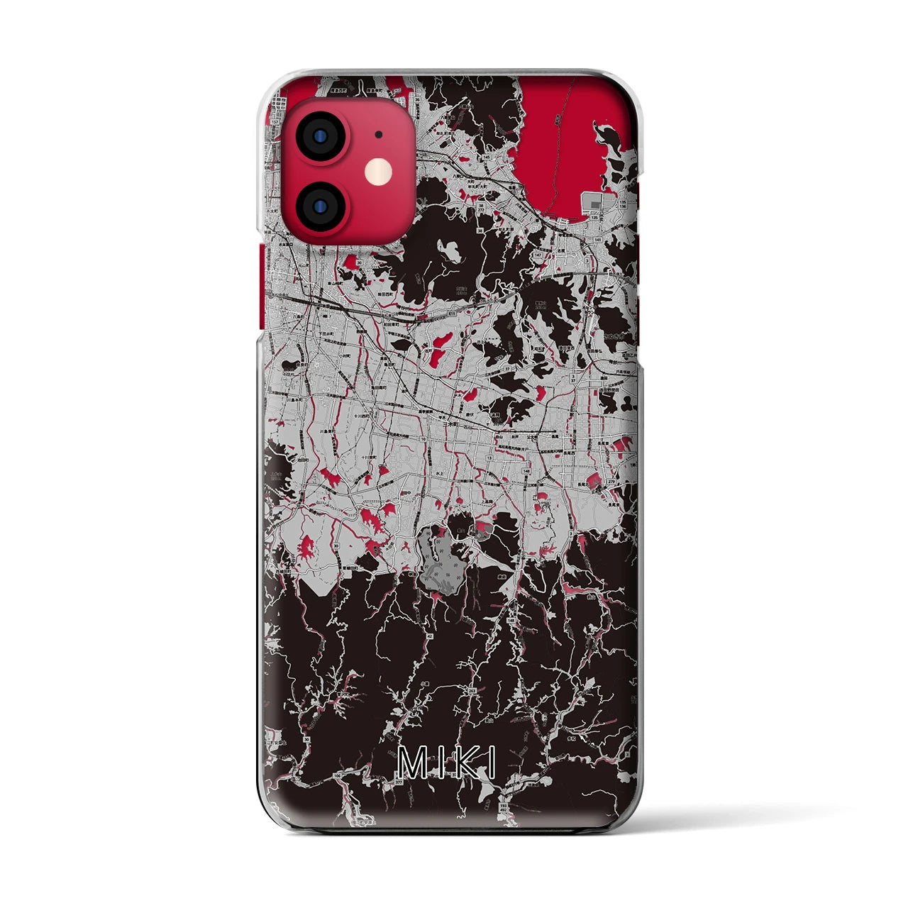 【三木(香川県)】地図柄iPhoneケース(クリアタイプ)