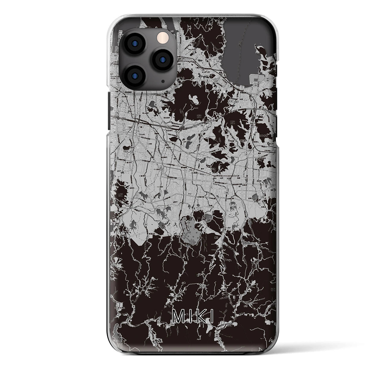 【三木(香川県)】地図柄iPhoneケース(クリアタイプ)