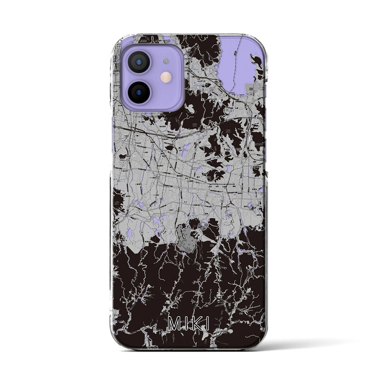 【三木(香川県)】地図柄iPhoneケース(クリアタイプ)