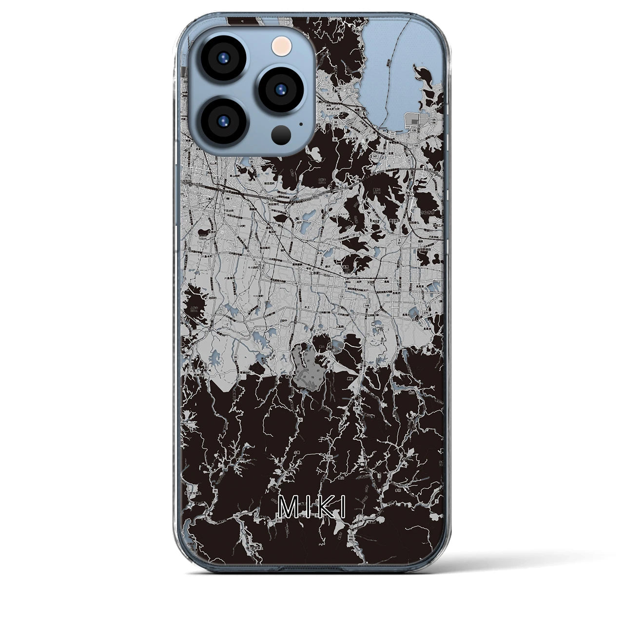 【三木(香川県)】地図柄iPhoneケース(クリアタイプ)