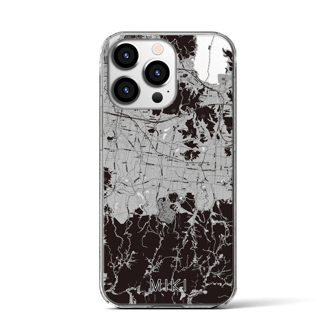 【三木(香川県)】地図柄iPhoneケース(クリアタイプ)