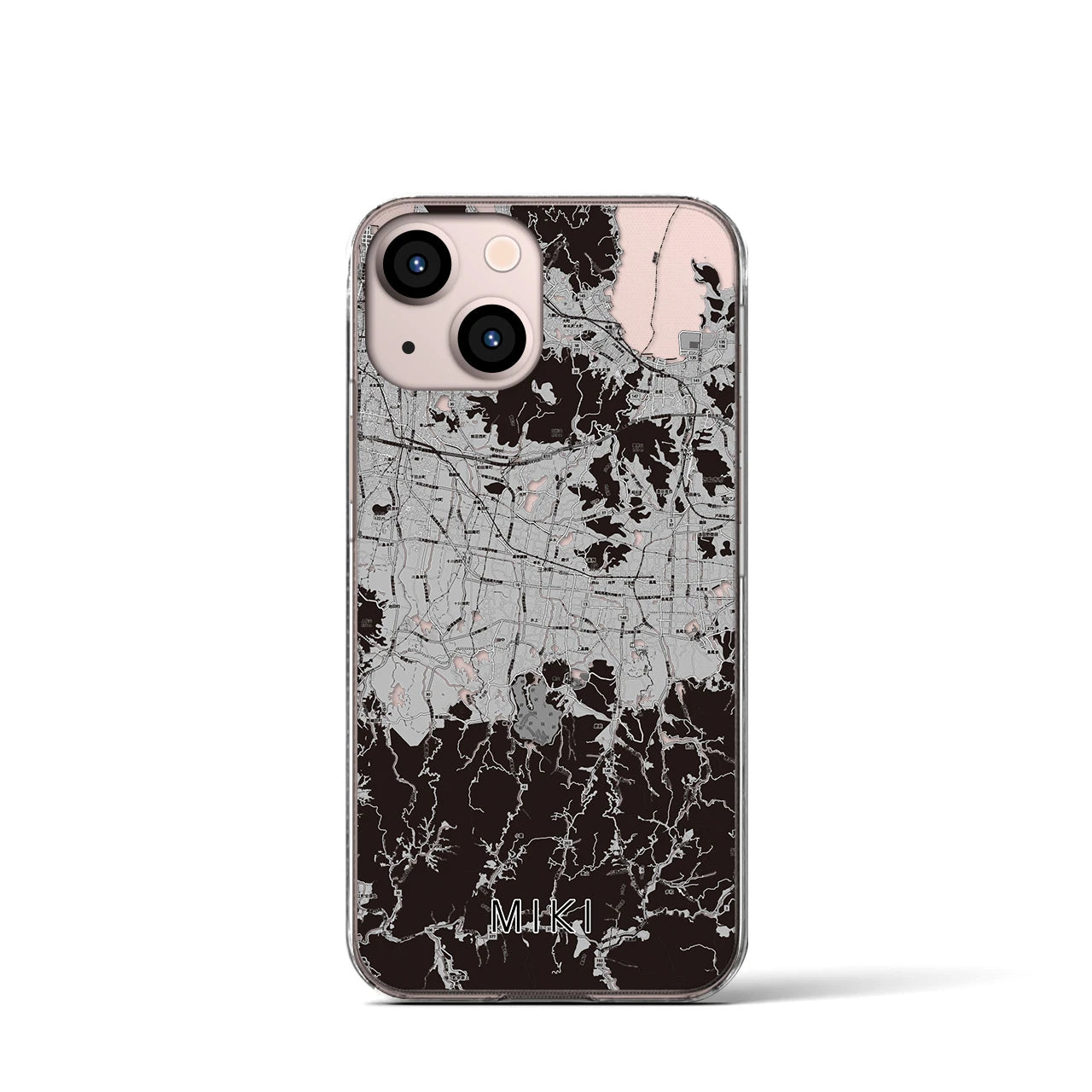 【三木(香川県)】地図柄iPhoneケース(クリアタイプ)