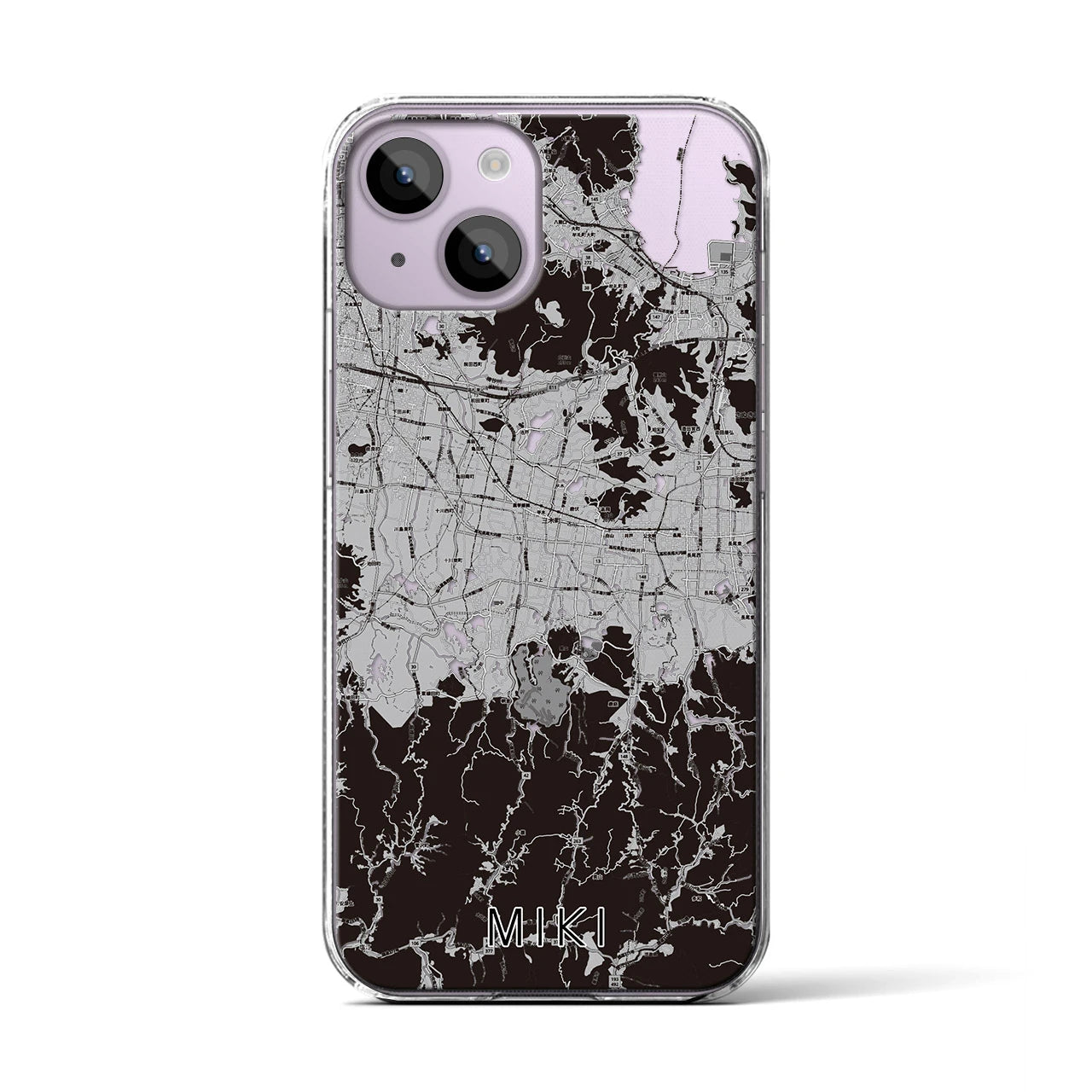 【三木(香川県)】地図柄iPhoneケース(クリアタイプ)