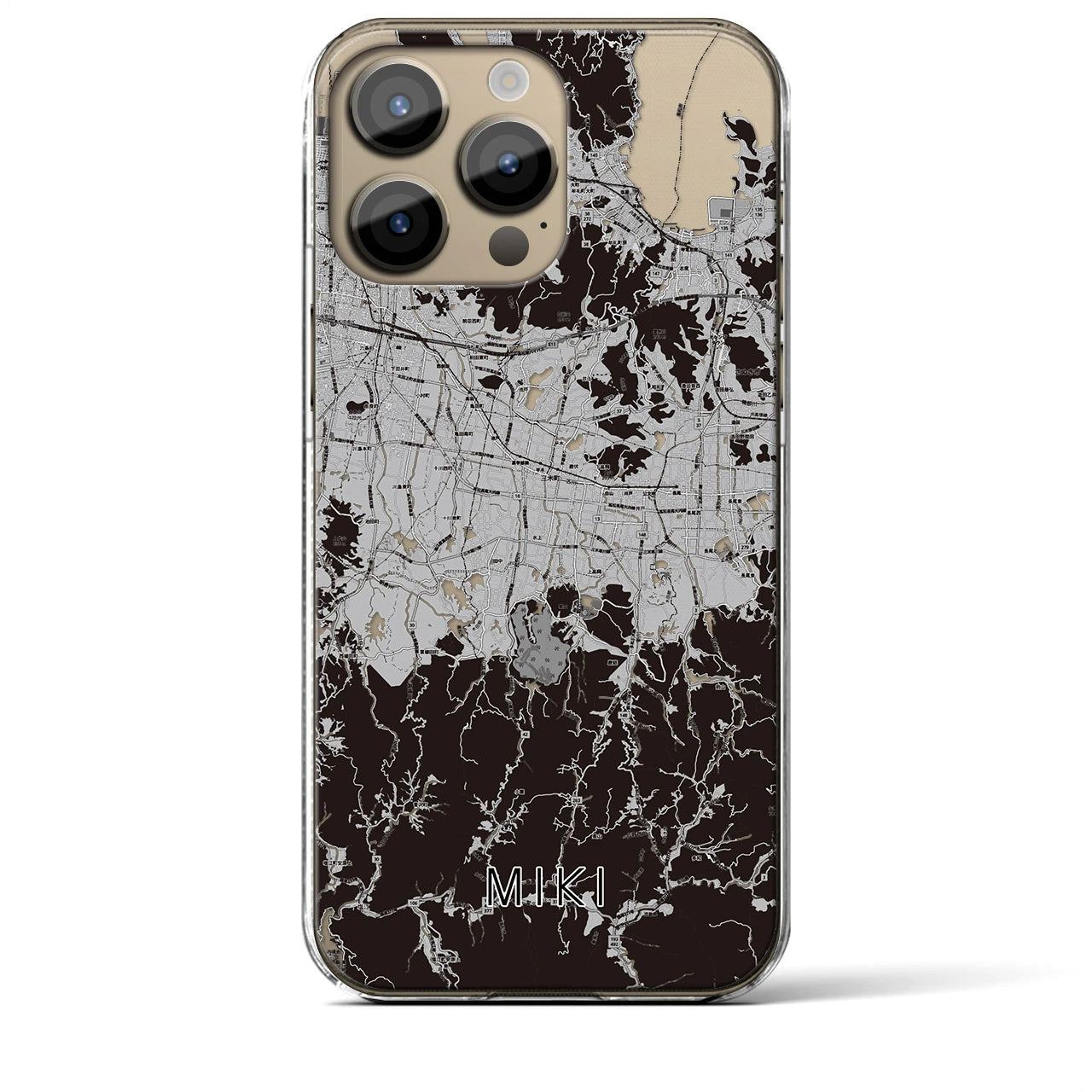 【三木(香川県)】地図柄iPhoneケース(クリアタイプ)