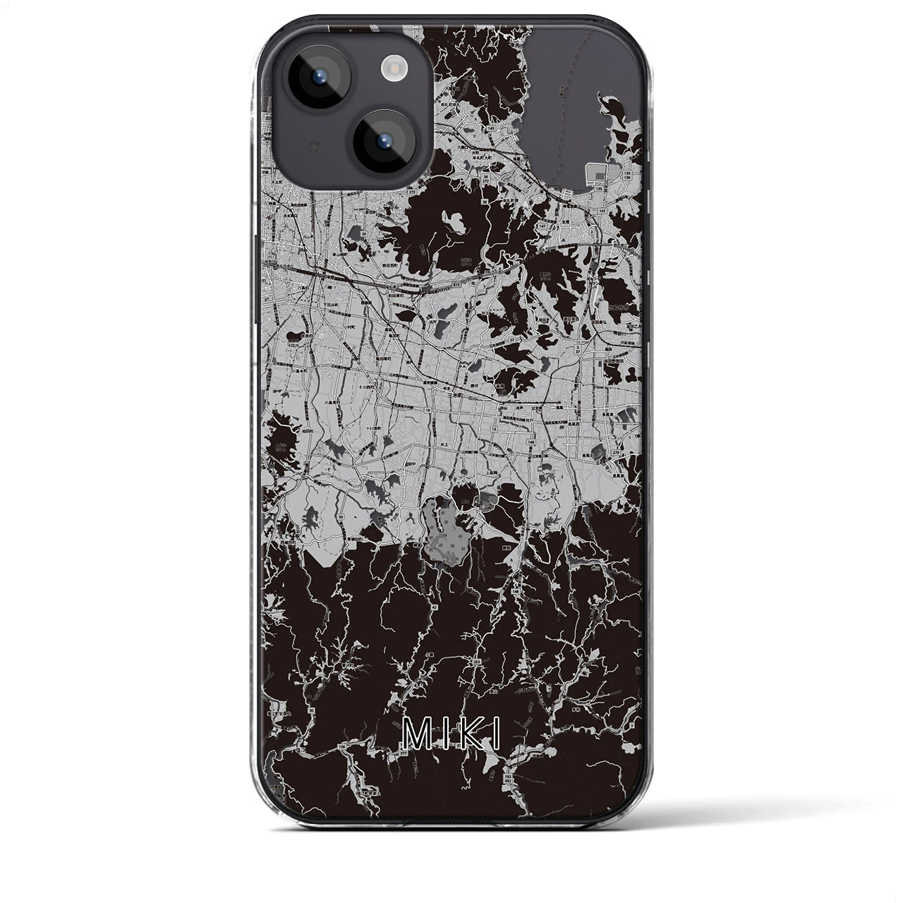 【三木(香川県)】地図柄iPhoneケース(クリアタイプ)