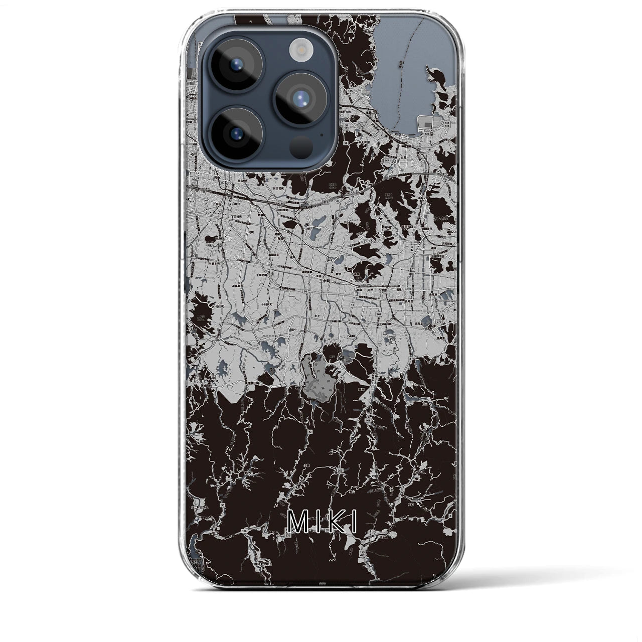 【三木(香川県)】地図柄iPhoneケース(クリアタイプ)