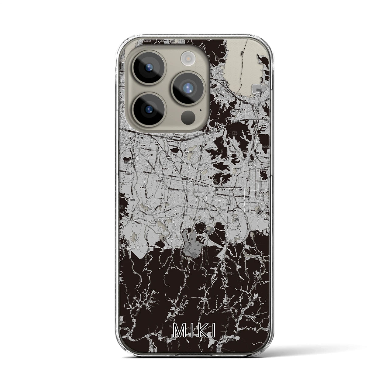 【三木(香川県)】地図柄iPhoneケース(クリアタイプ)