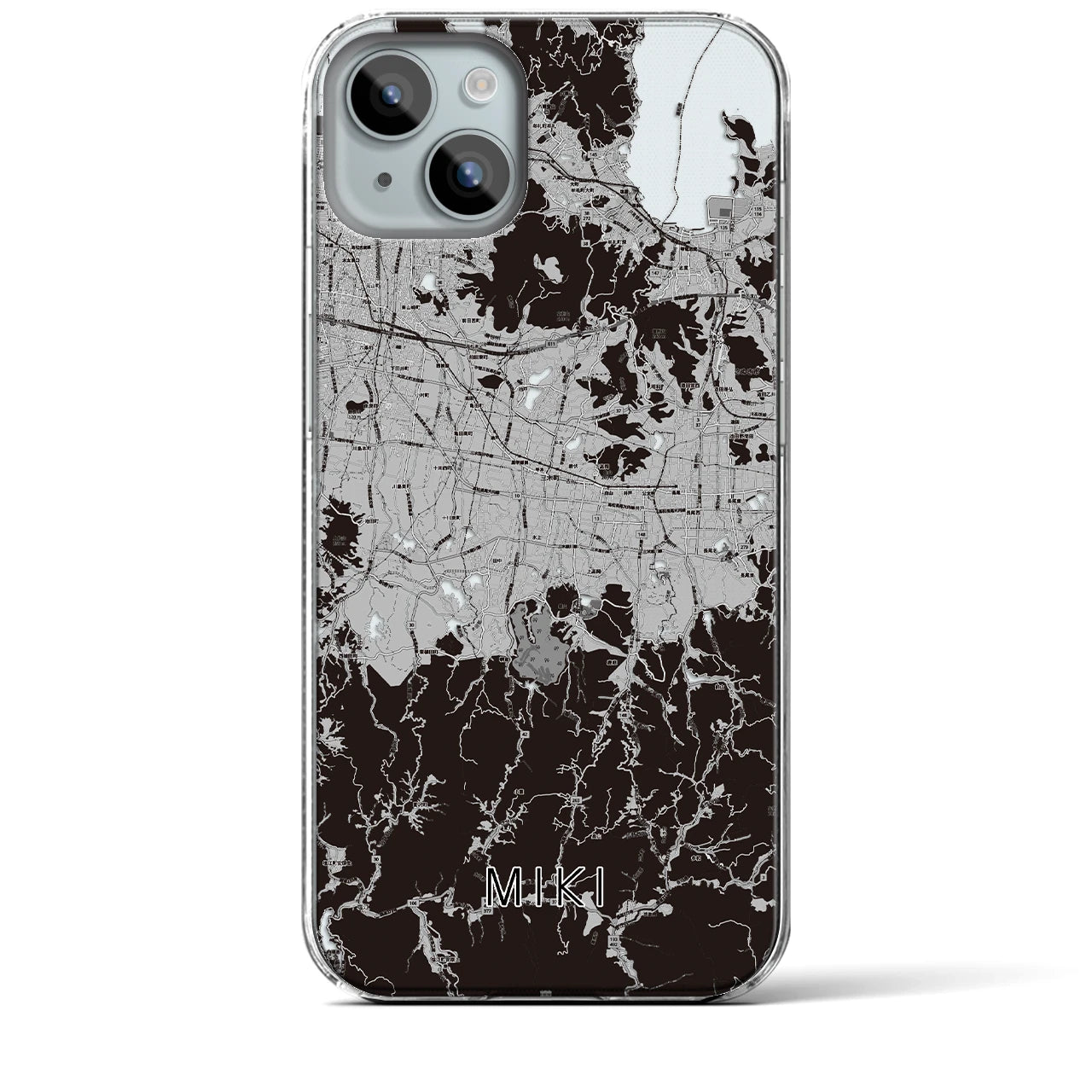 【三木(香川県)】地図柄iPhoneケース(クリアタイプ)