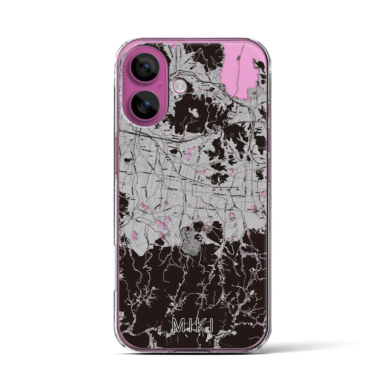 【三木(香川県)】地図柄iPhoneケース(クリアタイプ)