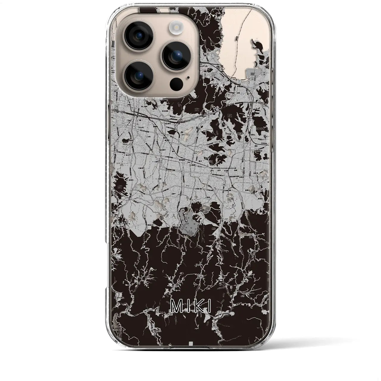 【三木(香川県)】地図柄iPhoneケース(クリアタイプ)