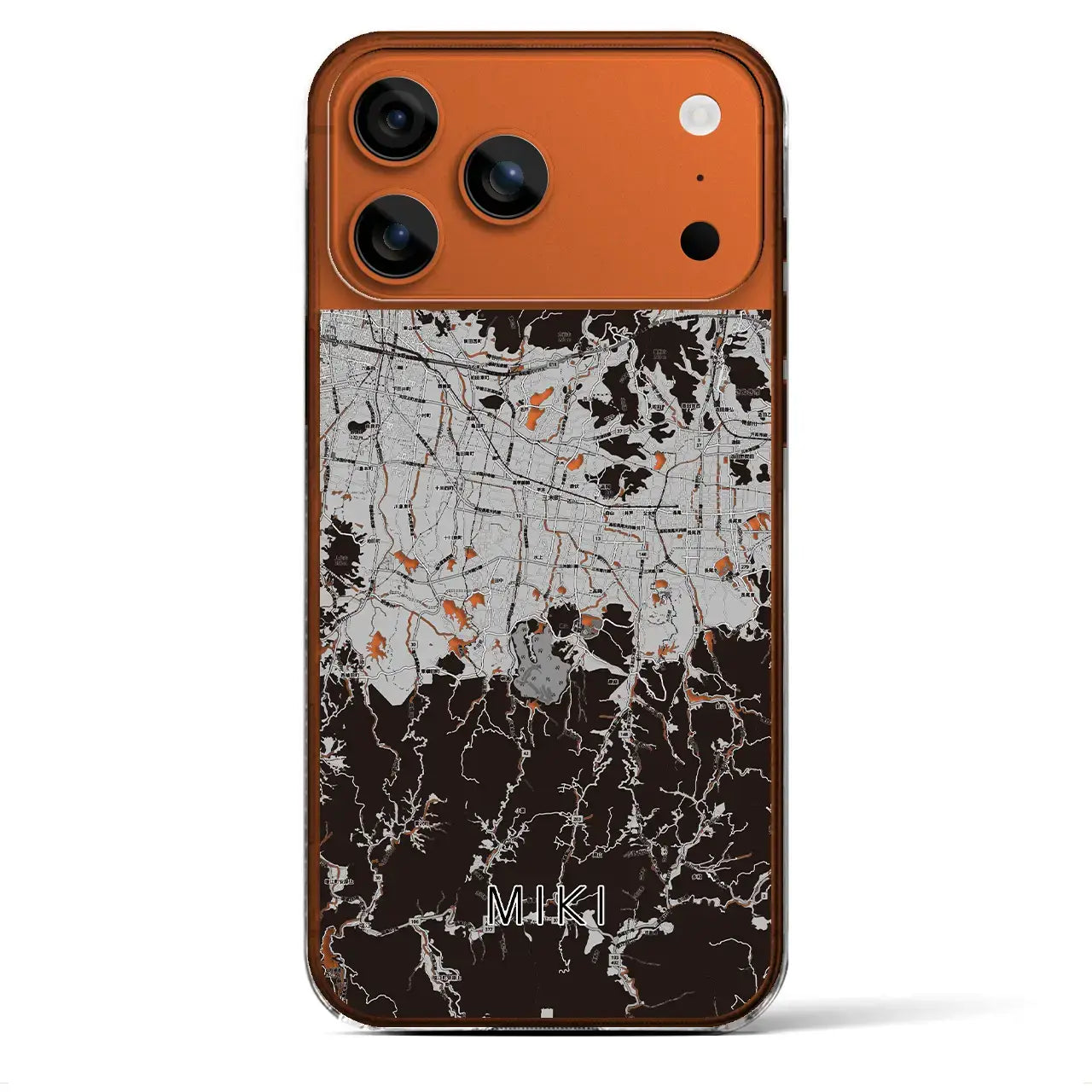 【三木(香川県)】地図柄iPhoneケース(クリアタイプ)