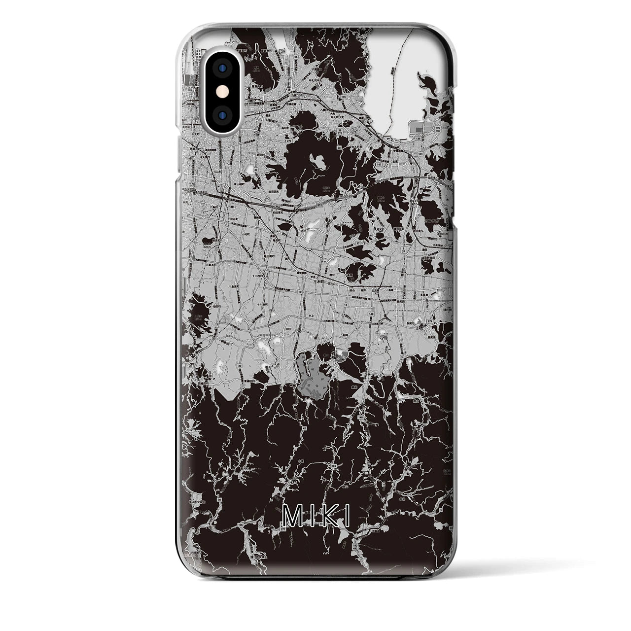 【三木(香川県)】地図柄iPhoneケース(クリアタイプ)