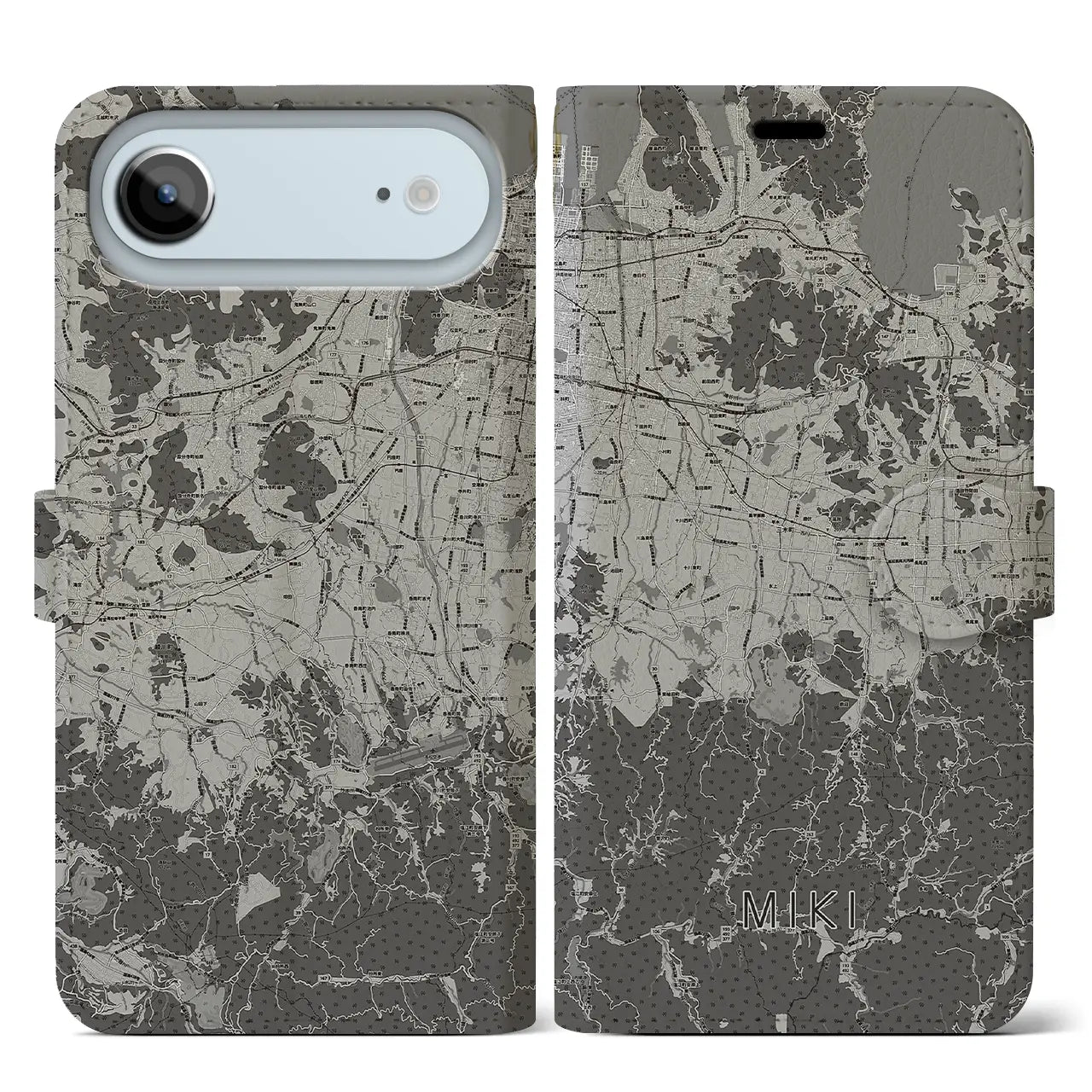 【三木(香川県)】地図柄iPhoneケース(手帳タイプ)