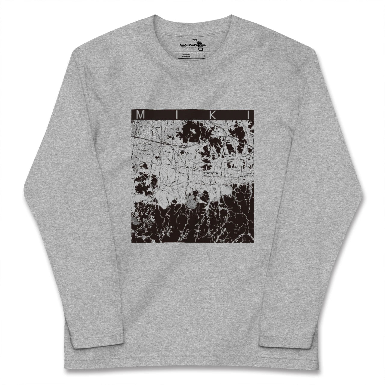【三木(香川県)(香川県)】地図柄ロングスリーブTシャツ