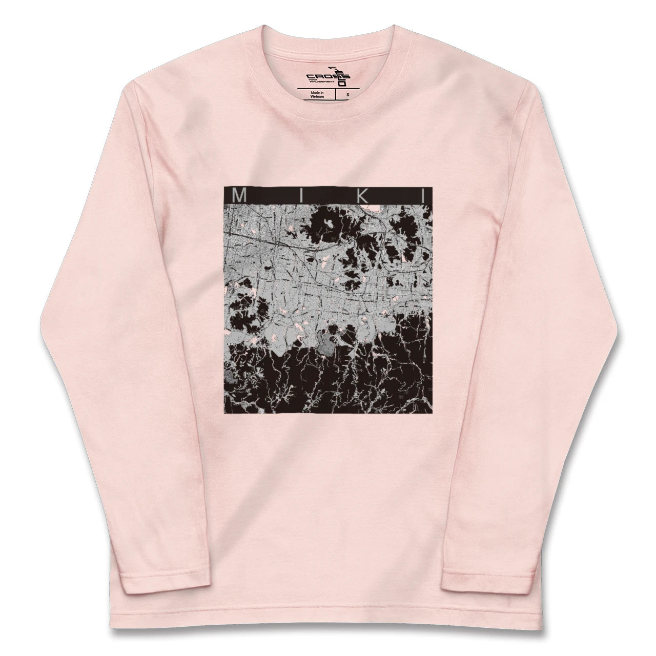 【三木(香川県)(香川県)】地図柄ロングスリーブTシャツ