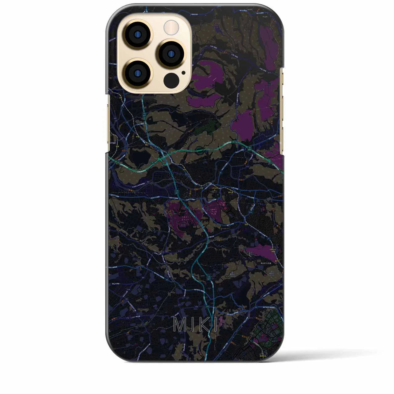 【三木(兵庫県)】地図柄iPhoneケース(バックカバータイプ)