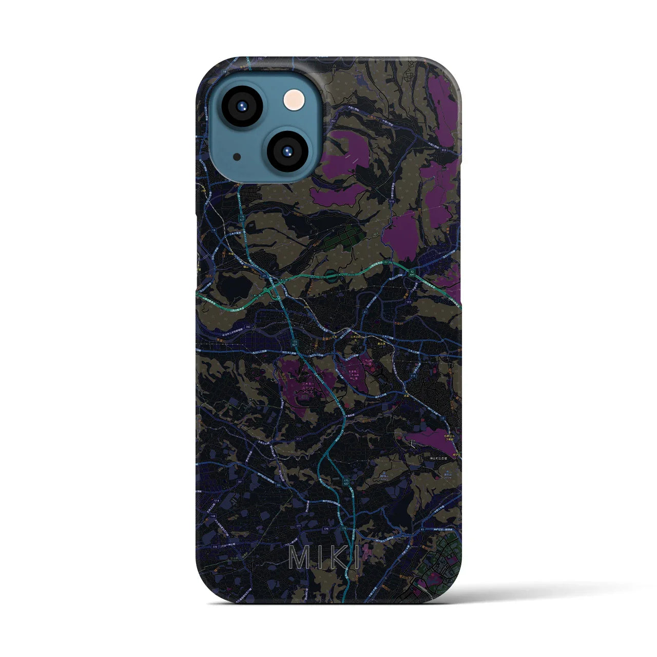 【三木(兵庫県)】地図柄iPhoneケース(バックカバータイプ)