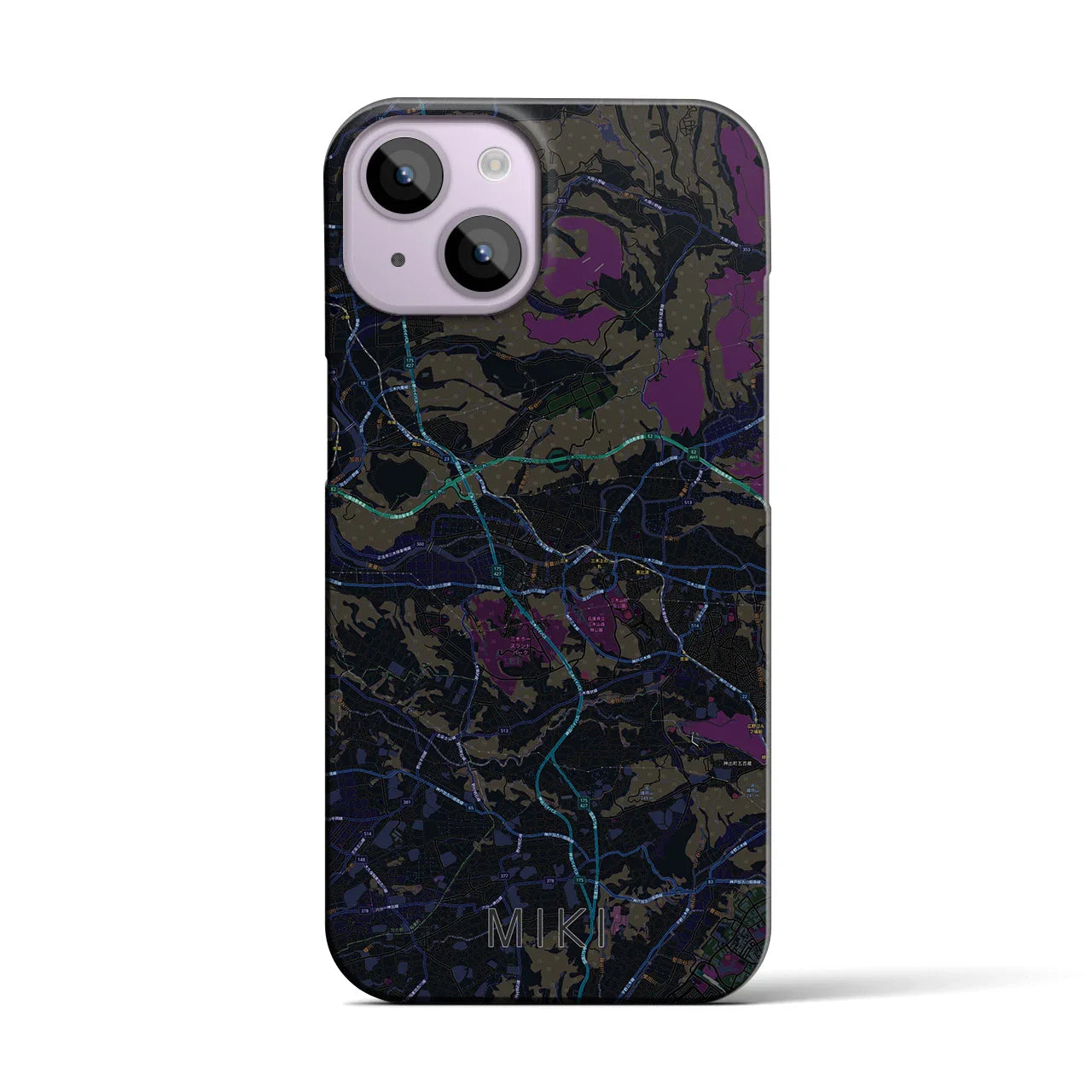 【三木(兵庫県)】地図柄iPhoneケース(バックカバータイプ)