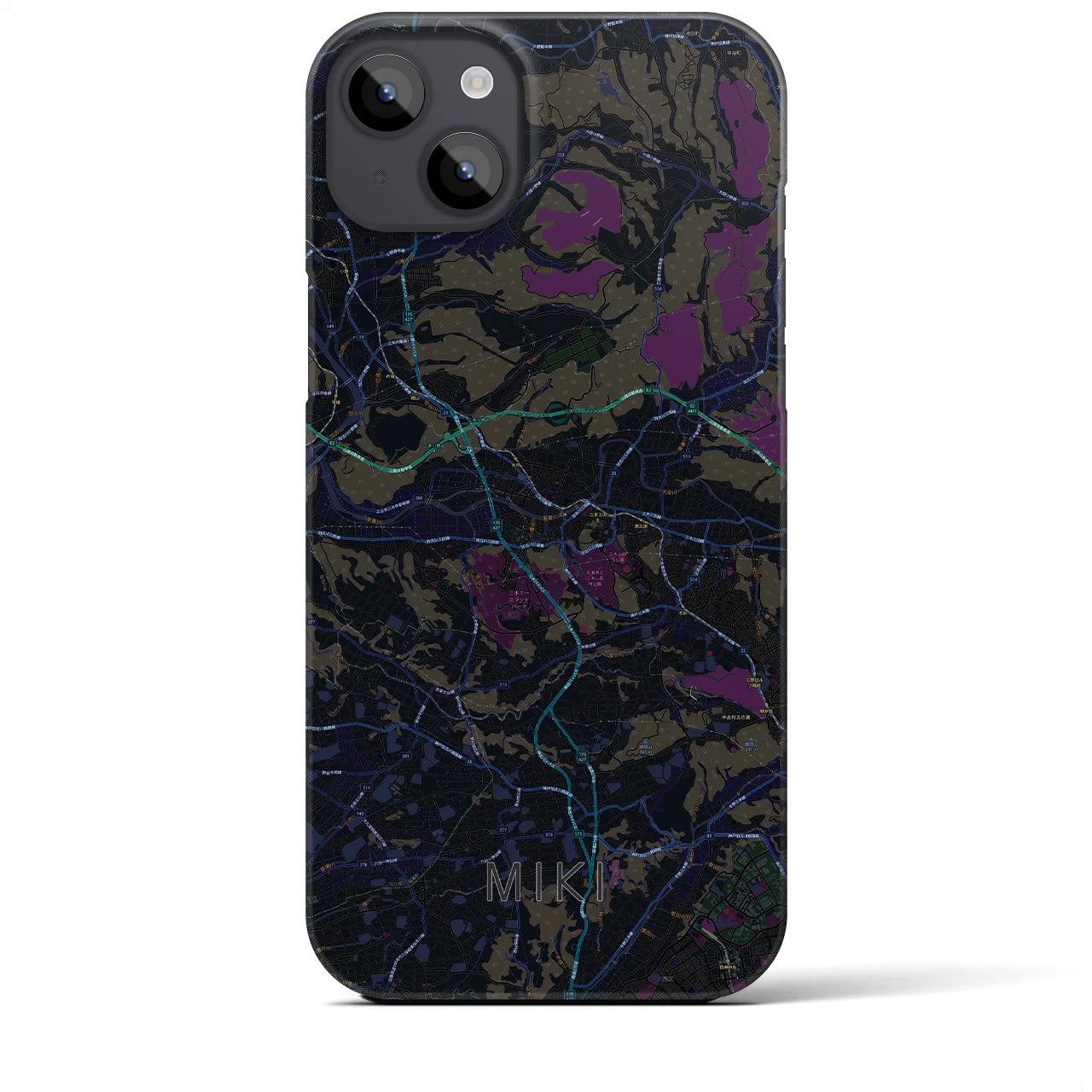 【三木(兵庫県)】地図柄iPhoneケース(バックカバータイプ)