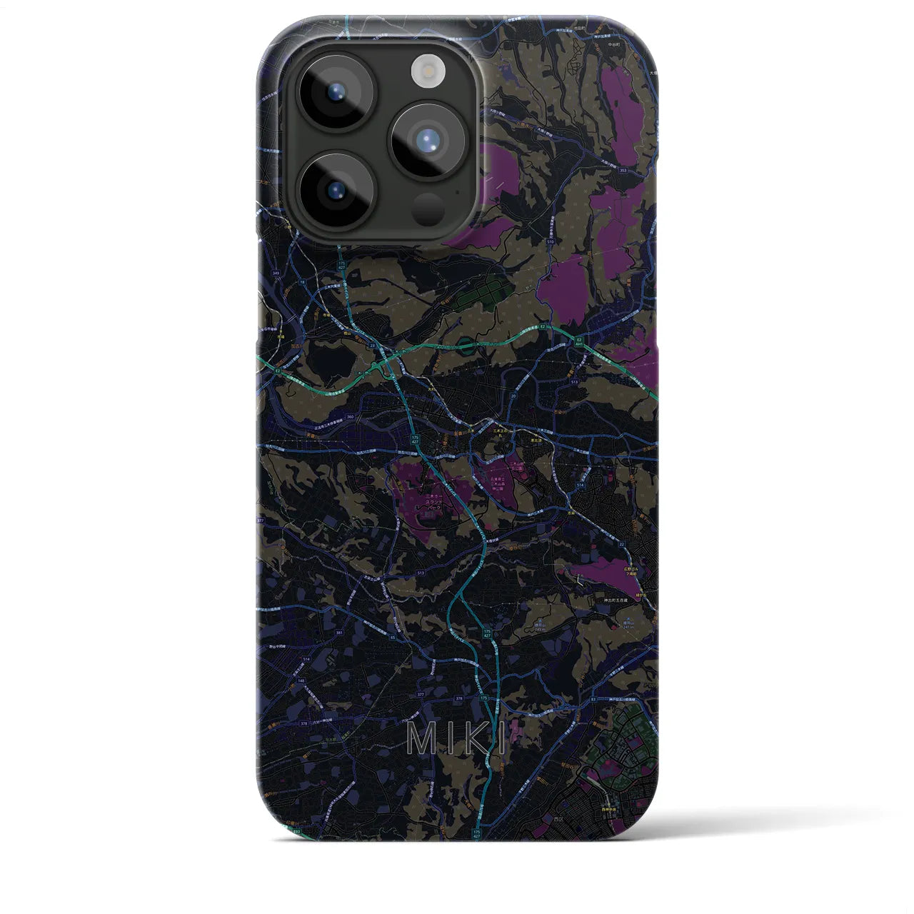 【三木(兵庫県)】地図柄iPhoneケース(バックカバータイプ)