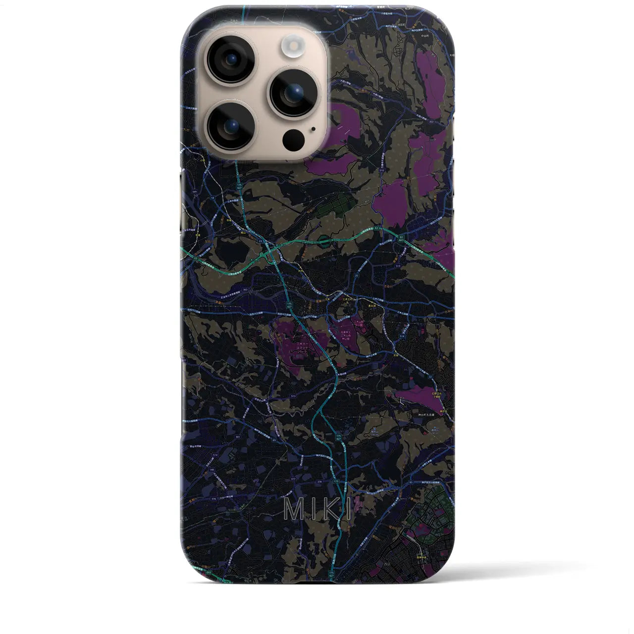 【三木(兵庫県)】地図柄iPhoneケース(バックカバータイプ)