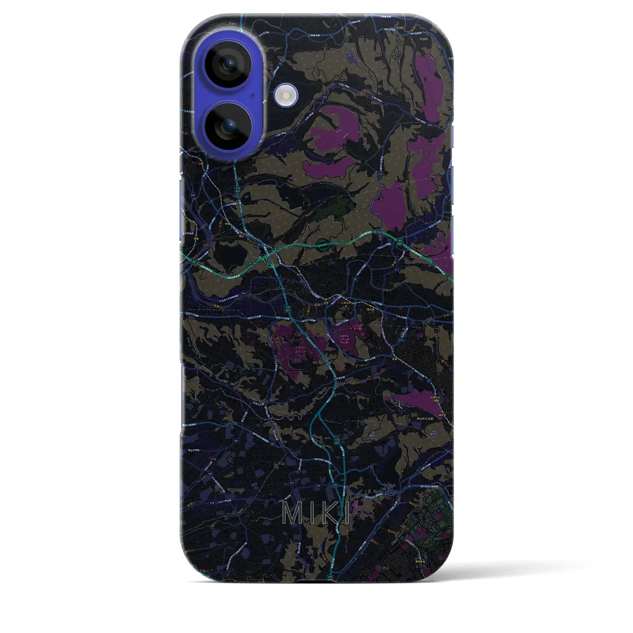 【三木(兵庫県)】地図柄iPhoneケース(バックカバータイプ)